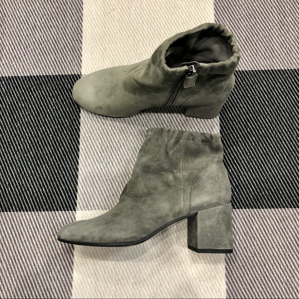 Eileen Fisher Taupe Gray Suede Ankle Boots 6 New